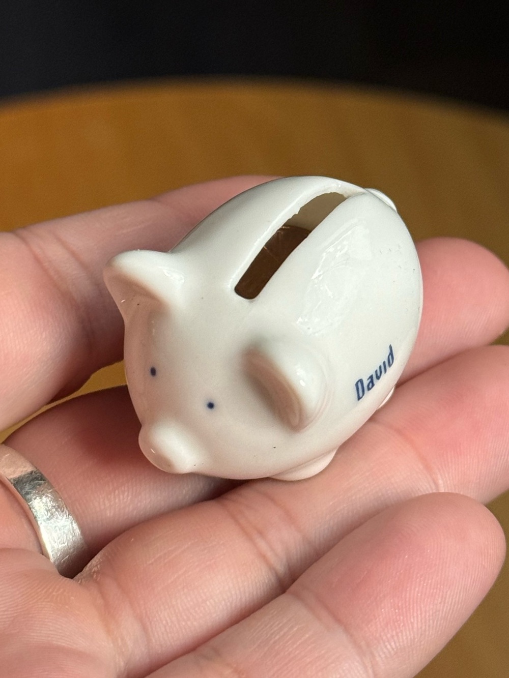 David Name Mini Pig For A Lucky Penny Vintage Trinket Novelty Goodluck Gift